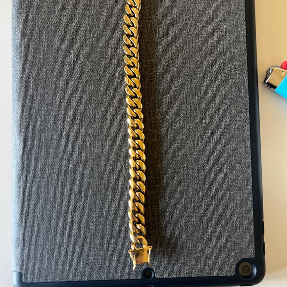 12mm gold plated cuban link bracelet - Picture 3 of 4